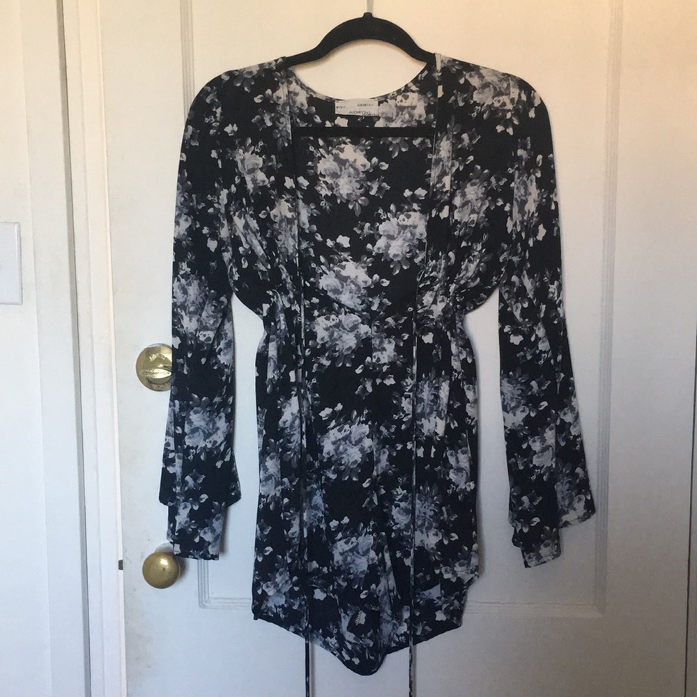 Black floral romper